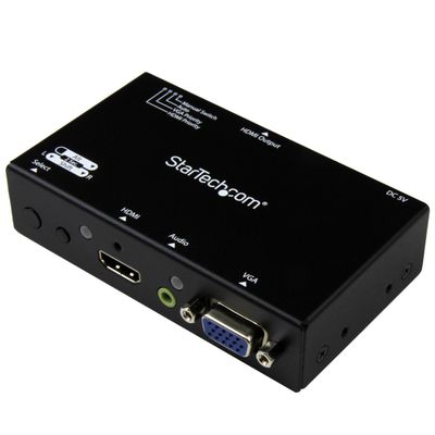 StarTech.com 2x1 VGA + HDMI to HDMI Switch / Selector Box - 1080p Multi Video Input Automatic Switcher - 2 Computers In 1 Monitor Out, TAA (VS221VGA2HD)