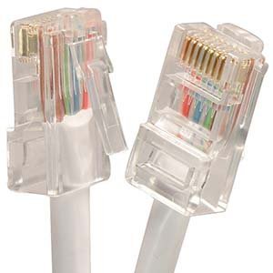 25Ft Cat.5E Non-Boot Patch Cable White