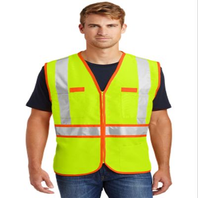 CornerStone Unisex ANSI 107 Class 2 Dual-Color Safety Vest, Safety Yellow/Safety Orange, Large