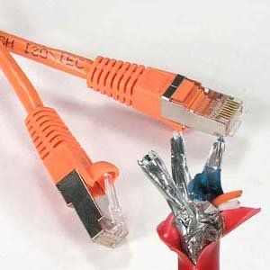 0.5Ft Cat.6 Shielded (SSTP) Patch Cable Molded Orange