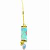 Kutani japanese porcelainstrapwith cellphone, Phone Cases, Keys, Cameras kaga yuzen style light green attached small bell view 2