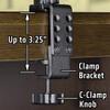 ARKON Mounts Heavy Duty Desk Cart or Table Mounting Pedestal with 4 inch Arm and C Clamp Base view 2
