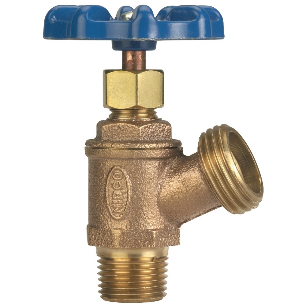 NIBCO Fig No 74-CL, 3/4 in. Bronze Boiler Drain, Multi-Turn, Copper or Male Threads to Hose, Threaded