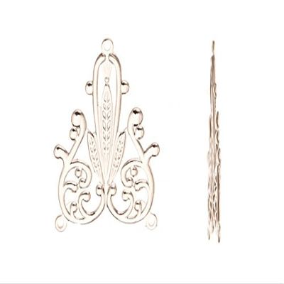 Brass Conector/Component, Silver-Plated Single-Sided Paisley Chandelier, 29x23.8mm Sold per Pack of 4pcs (3pack Bundle), Save $2