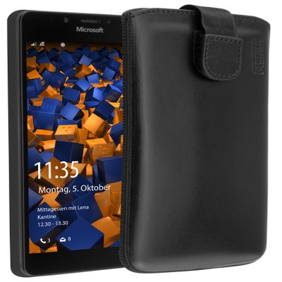 mumbi Protective Phone Case with Flap and Pull-Up Strap for for Microsoft Lumia 950