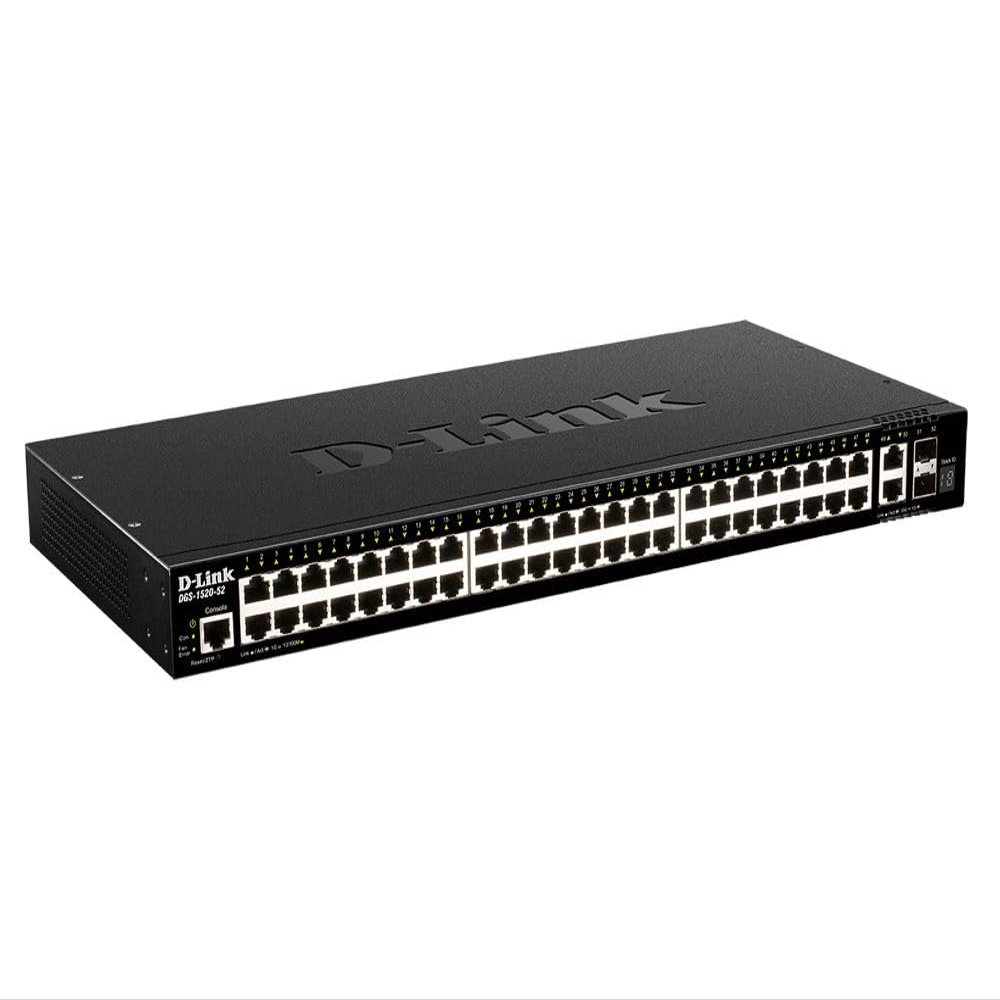DLINK 1520 SERIES SMART MANAGED 48-PORT GIGABIT SWITCH WITH 2 SFP+, 2 10GBE