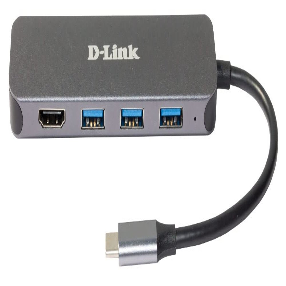 D-Link DUB-2333 5-in-1 USB-C Hub with Power Delivery (PD 60W), 4K HDMI, 3 USB 3.0 Ports for Windows, macOS Computers, Chromebooks, iPad Pro, Laptops, Desktops