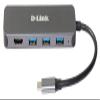 D-Link DUB-2333 5-in-1 USB-C Hub with Power Delivery (PD 60W), 4K HDMI, 3 USB 3.0 Ports for Windows, macOS Computers, Chromebooks, iPad Pro, Laptops, Desktops view 1