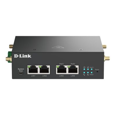 D-Link 5G/4G PoE+ Rugged Compact Modem/Gateway, Industrial Build, Dual-Sim Failover,4 Port Gigabit Ethernet, 60W Budget, M2M, VPN, NDAA/TAA, Carrier Certified with Verizon, AT&T, T-Mobile (DWM-314-GP)