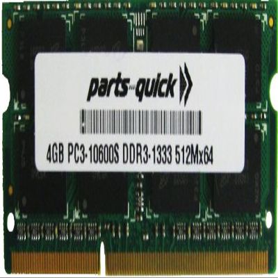 4GB Memory for HP EliteBook 8470p DDR3 PC3-10600 1333MHz SODIMM RAM (PARTS-QUICK Brand)