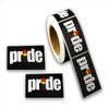 250 Rainbow Rectangle Shaped Stickers for Gay Pride, Lesbian, Transgender, LGBTQ Awareness - Black Flag (1 Roll - 250 Stickers) view 1