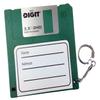 Miniblings Bag Tag Adress ID Holder Floppy Disc Retro Vintage Blue Computer Pc Nerd Green view 1