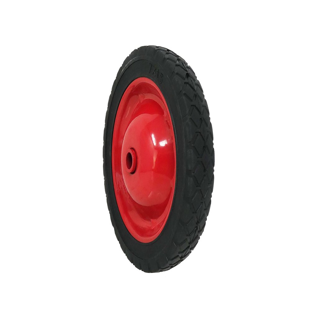 Shepherd Hardware 9593 7-Inch Semi-Pneumatic Rubber Tire, Steel Hub with Grafoil Bearings, Diamond Tread, 1/2-Inch Bore Offset Axle