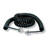 25 Foot Modular Coil Cord Black