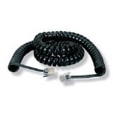 25 Foot Modular Coil Cord Black