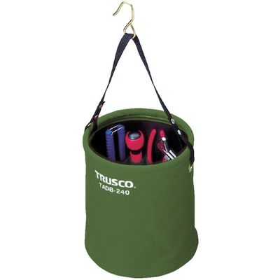 TRUSCO TADB-200-OD Electrician Bucket with Attachment, Diameter 7.9 x 9.1 inches (200 x 230 mm), OD Color