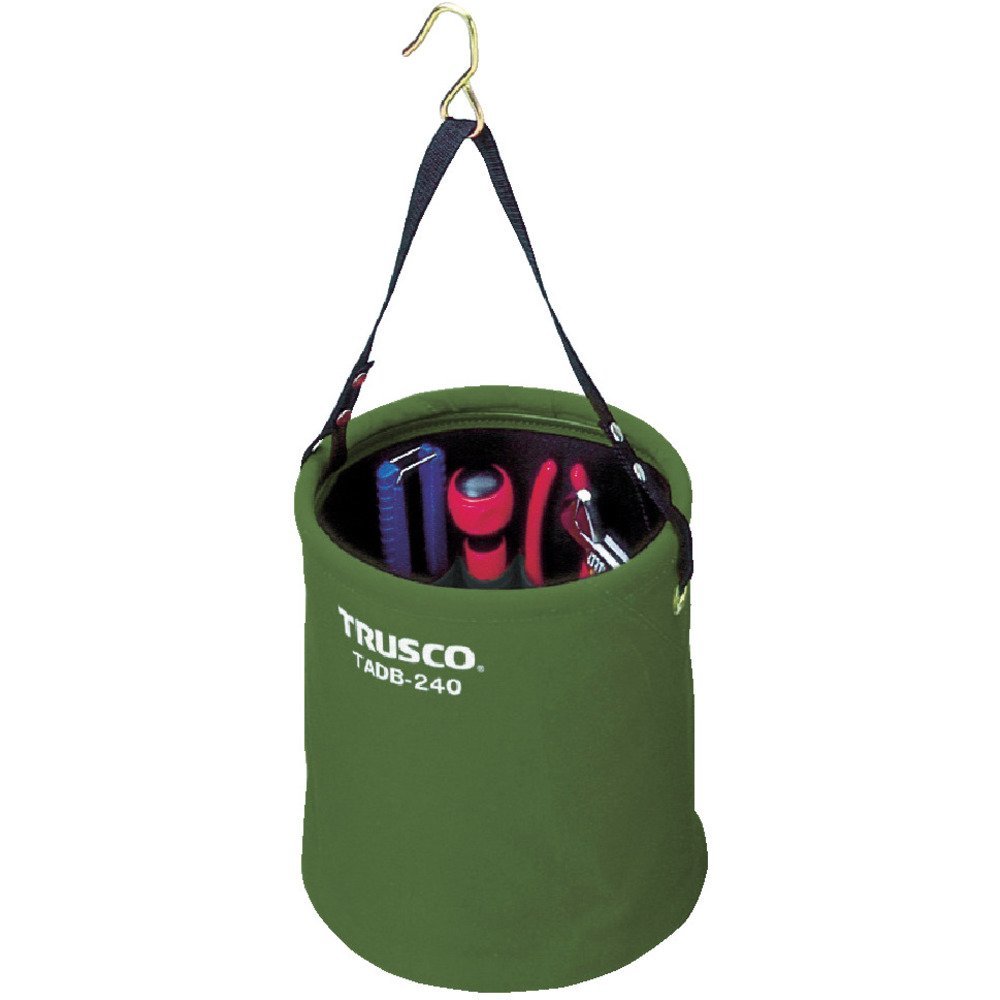 TRUSCO TADB-200-OD Electrician Bucket with Attachment, Diameter 7.9 x 9.1 inches (200 x 230 mm), OD Color