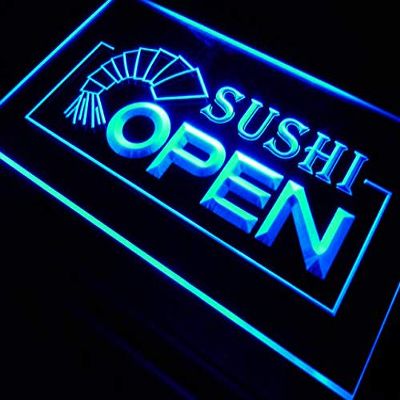 ADVPRO Open Sushi Bar Cafe Business Pub LED Sign Neon Light Sign Display i027-b(c)