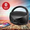 GPX Portable Bluetooth FM Radio Boombox and CD Player, Black (BCB119B) view 4