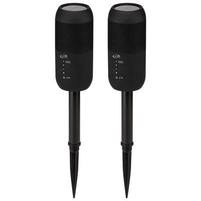 iLive ISBW240BDL ISBW240BDL Bluetooth Indoor and Outdoor Waterproof Speakers with Removable Stakes, 2 Count, Black
