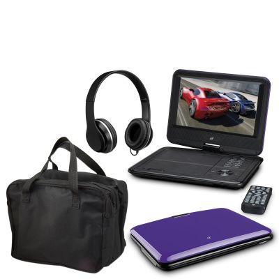 GPX 9" Portable DVD Player Bundle Purple