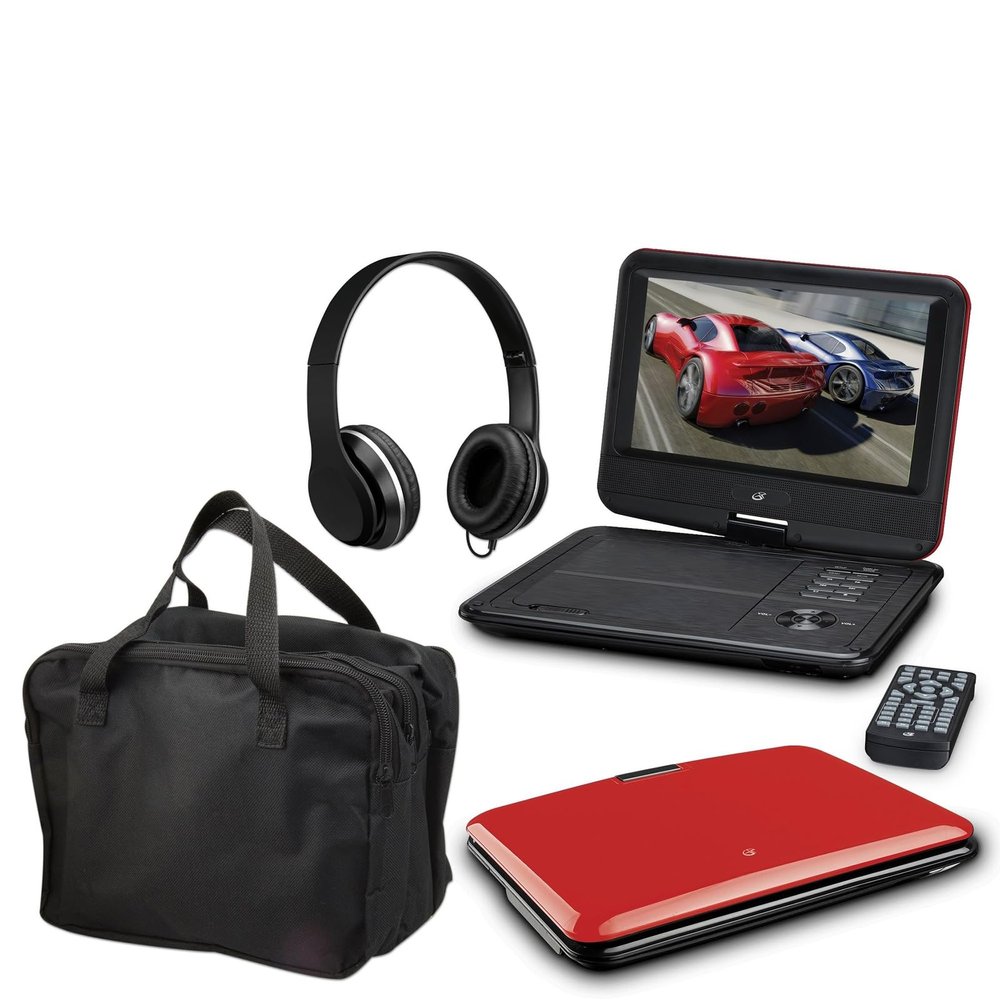GPX 9" Portable DVD Player Bundle Red