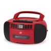 GPX BCA209R Portable Am/FM Boombox with CD and Cassette Player, RED view 1