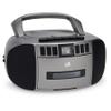 GPX BCA209S Portable Am/FM Boombox with CD and Cassette Player, Silver/Gray view 1