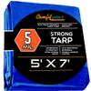 5' x 7' Blue Poly Tarp Cover, Water Proof Tent Shelter Camping RV Boat Tarpaulin view 1