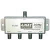 QUALCONNECT F-pin Coaxial Splitter, 4 Way, 2 GHz 90 dB, DC Passing on All Ports view 1