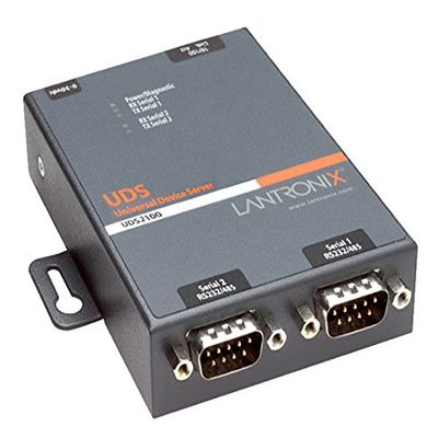 Lantronix UDS2100 2-Port Device Server - 2 x DB-9, 1 x RJ-45 (125163C)