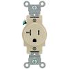 Leviton R51-T5020-0IS 20 Amp Ivory Single Power Temper Resistant Outlet view 1