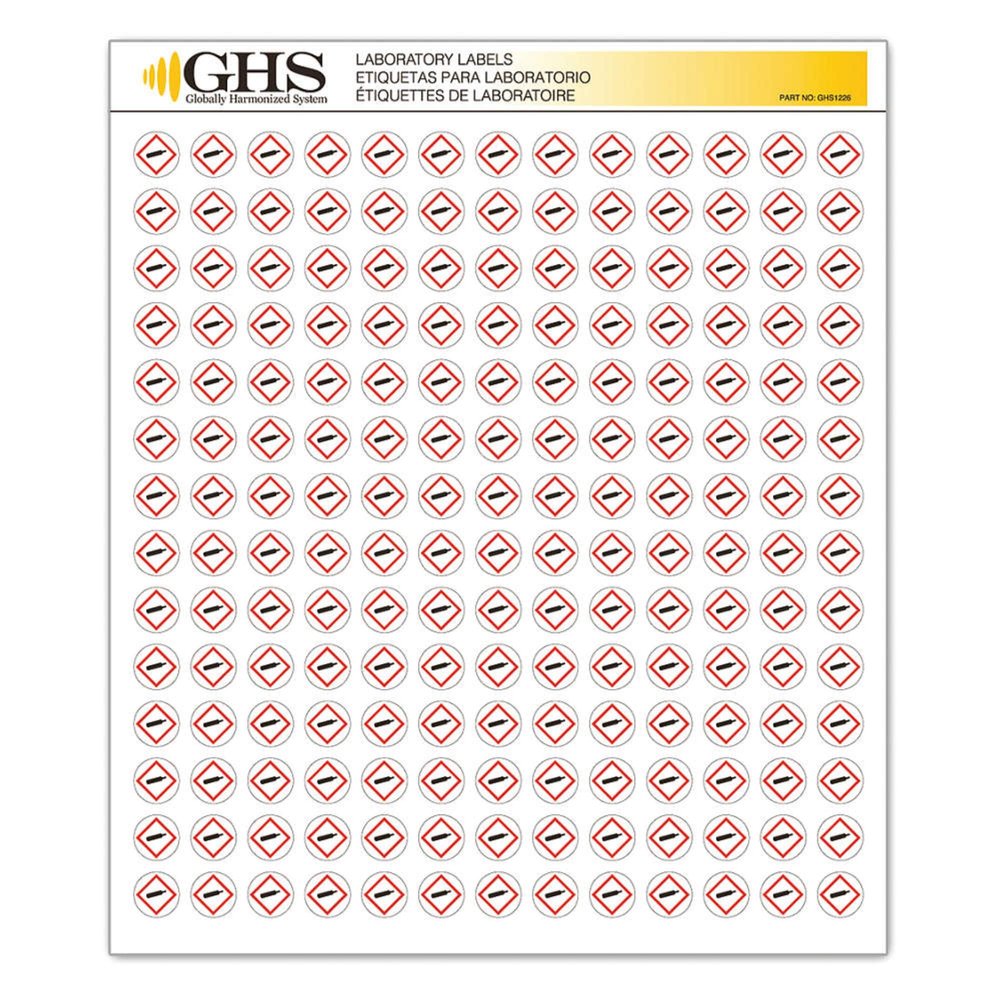 GHS/HazCom 2012: Hazard Class Pictogram Label, Gas Cylinder, 1/2" each (Pack of 1820)