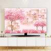 Floral Print TV Cover Indoor TV Dust Cover for 32-80Inches Elastic Television Screen Dust Protection Stretchable Fabric for Television & PC Display Decorative-flower5||45-48inch view 1