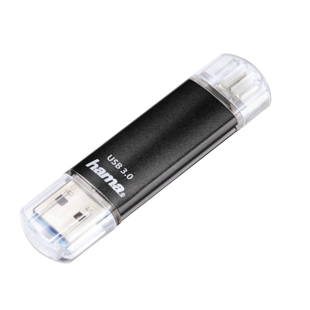Hama Laeta Twin OTG USB 3.0 Flash Drive Black 64 GB