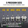 Drilax Diamond Drill Bit Set for Tile Glass Porcelain Granite, 5 Pc Hole Saw Kit with Guide and Case, 3/4 to 1-3/4 Inch Sizes, Clean Cuts for Faucet Drain Planter Holes view 4