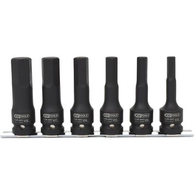 KS TOOLS 1/2" Impact bit Socket Set, Long, 6 pcs