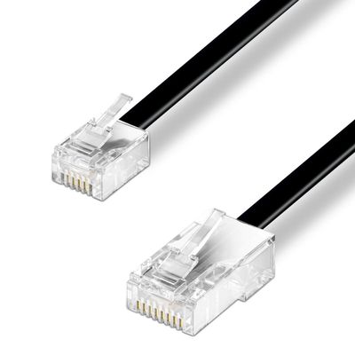 Waytex 39333 8 C 4 C RJ11/RJ45 Phone Cable Male/Male 10 m Black