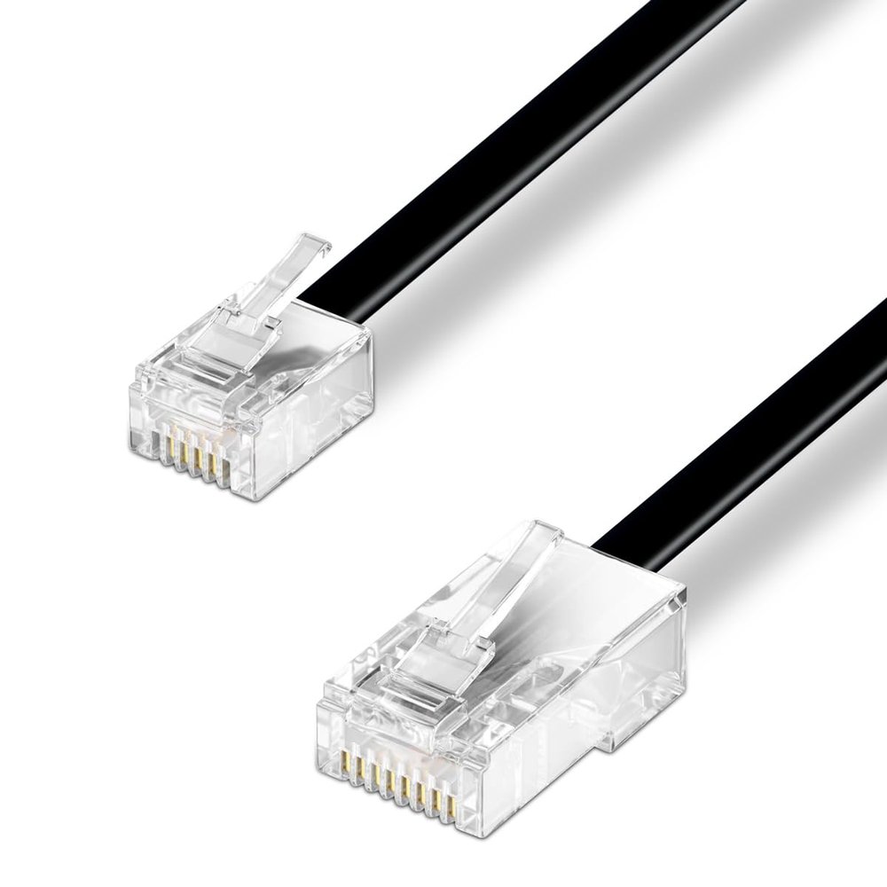 Waytex 39333 8 C 4 C RJ11/RJ45 Phone Cable Male/Male 10 m Black