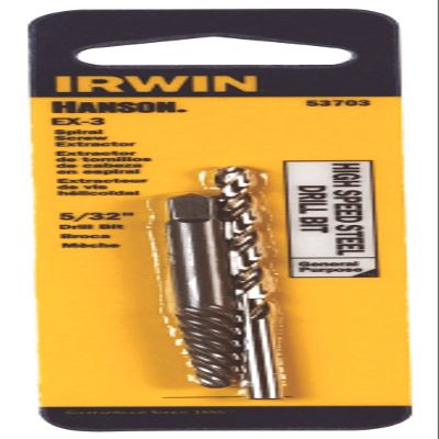 Irwin Hanson 53703 5/32" Spiral Screw Extractor & Drill Bit Set