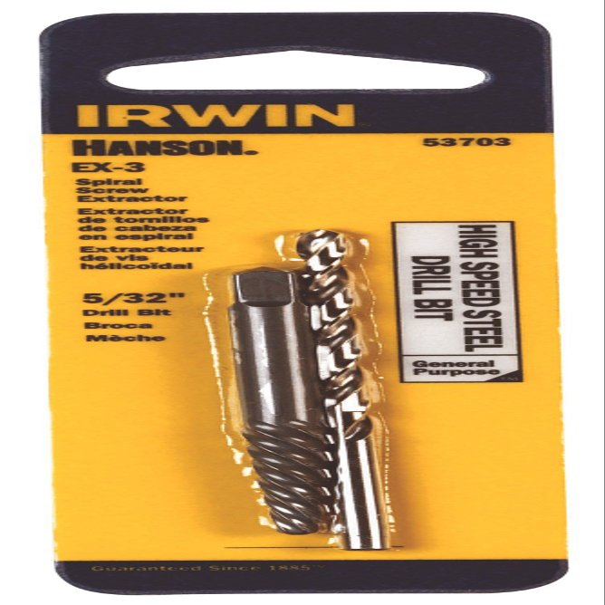 Irwin Hanson 53703 5/32" Spiral Screw Extractor & Drill Bit Set