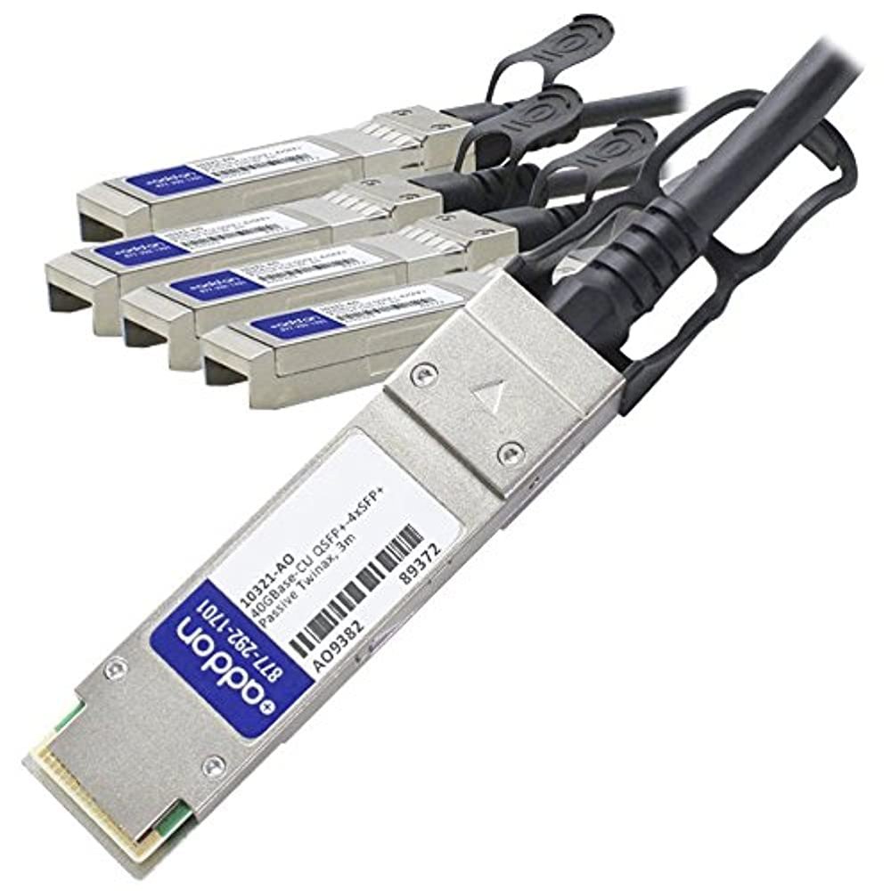 AddOn Extreme Networks 10321 Compatible TAA Compliant 40GBase-CU QSFP+ to 4xSFP+ Direct Attach Cable (Passive Twinax, 3m)