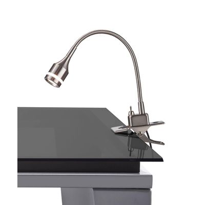 Adesso 3217-22 Prospect LED Clip Lamp, 9.5-14.5 in., 3W LED, Brushed Steel, 1 Clip Lamps