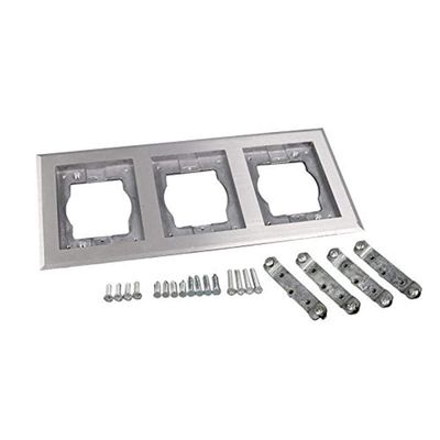 Legrand Wiremold 838TCAL OmniBox/Modulink Triple Gang Rectangular Carpet/Tile Flange, Brushed Aluminum (1 Pack)