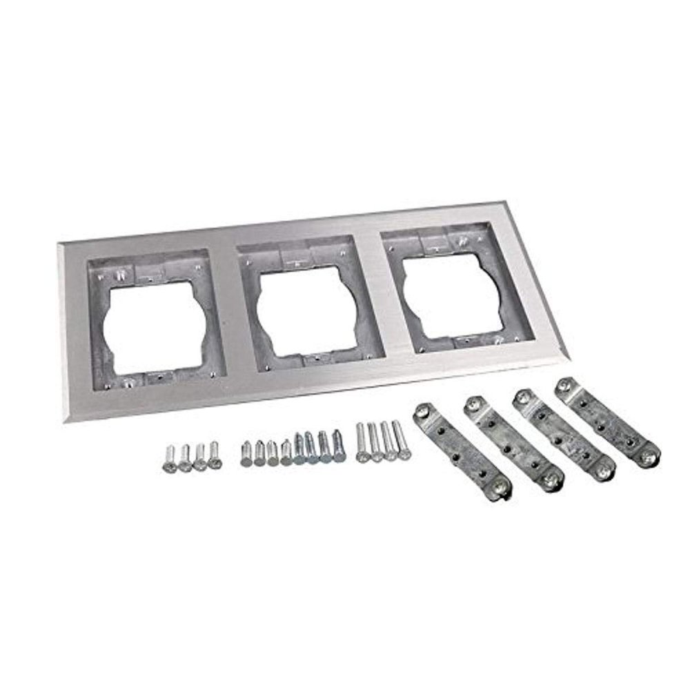 Legrand Wiremold 838TCAL OmniBox/Modulink Triple Gang Rectangular Carpet/Tile Flange, Brushed Aluminum (1 Pack)