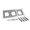 Legrand Wiremold 838TCAL OmniBox/Modulink Triple Gang Rectangular Carpet/Tile Flange, Brushed Aluminum (1 Pack) view 1