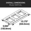 Legrand Wiremold 838TCAL OmniBox/Modulink Triple Gang Rectangular Carpet/Tile Flange, Brushed Aluminum (1 Pack) view 2