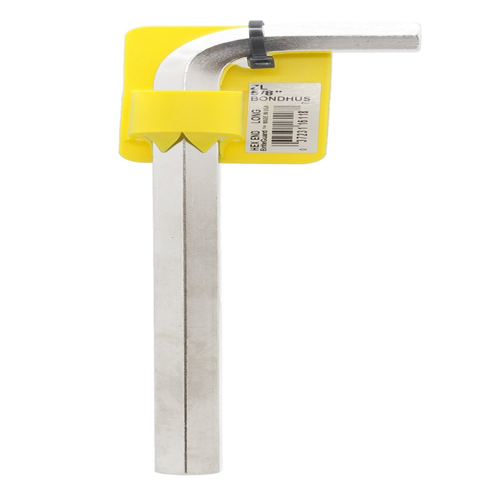 Bondhus 16118 5/8" Hex Tip Key L-Wrench with BriteGuard Finish, Tagged and Barcoded, Long Arm