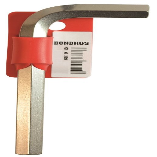 Bondhus 16288 19mm Hex Tip Key L-Wrench with BriteGuard Finish, Tagged and Barcoded, Short Arm