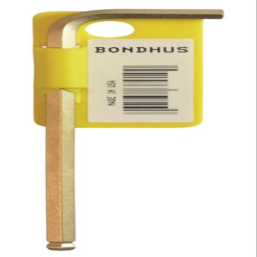 Bondhus 37917 Tagged and Barcoded 9/16" Ball End Tip Hex Key L-Wrench with GoldGuard Finish, 9.0"